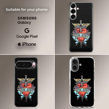 Bon Jovi heart and dagger design on phone case — Collage