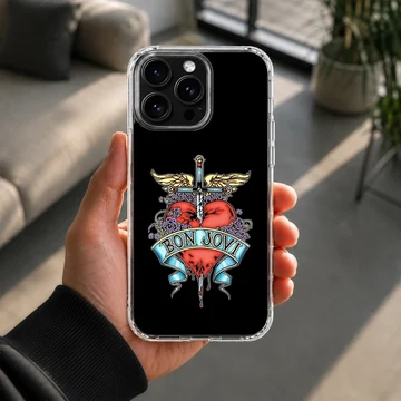 Bon Jovi heart and dagger design on phone case — Lifestyle