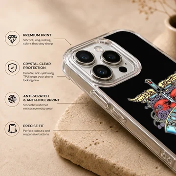 Bon Jovi heart and dagger design on phone case — Info
