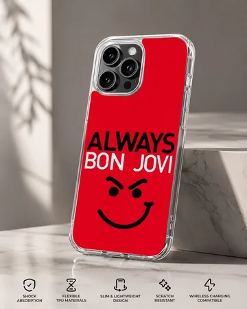 Bon Jovi Always design with bold text on phone case — Specs