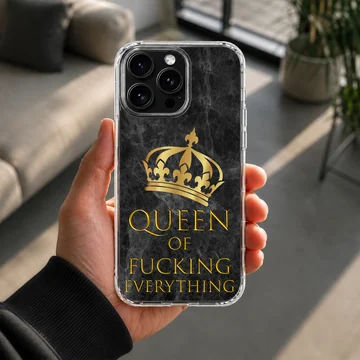 BossQueen design with crown and bold typography on phone case — Lifestyle