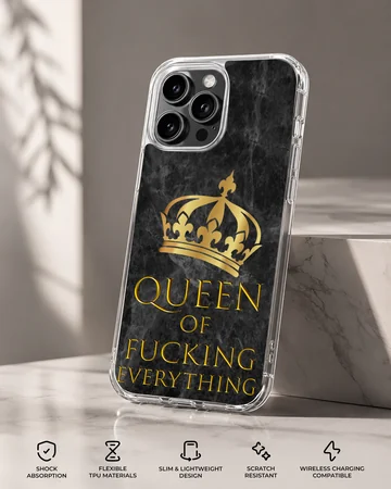BossQueen design with crown and bold typography on phone case — Specs