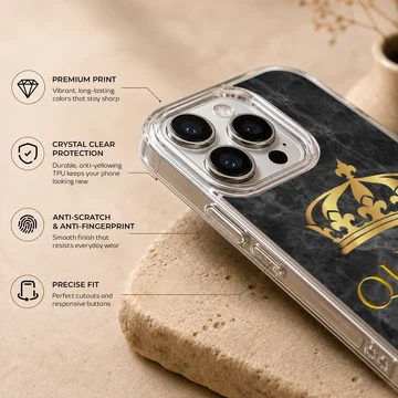 BossQueen design with crown and bold typography on phone case — Info