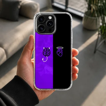 Brain and Heart abstract design featuring a brain and heart in purple and black phone case — Lifestyle