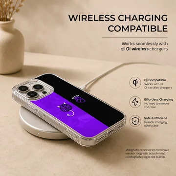 Brain and Heart abstract design featuring a brain and heart in purple and black phone case — Charging