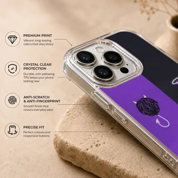Surreal brain and heart design phone case with purple and black tones — Info