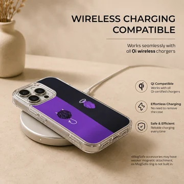 Surreal brain and heart design phone case with purple and black tones — Charging