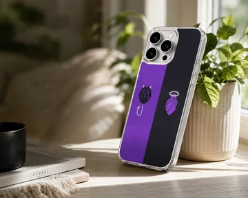 Surreal brain and heart design phone case with purple and black tones — Lifestyle