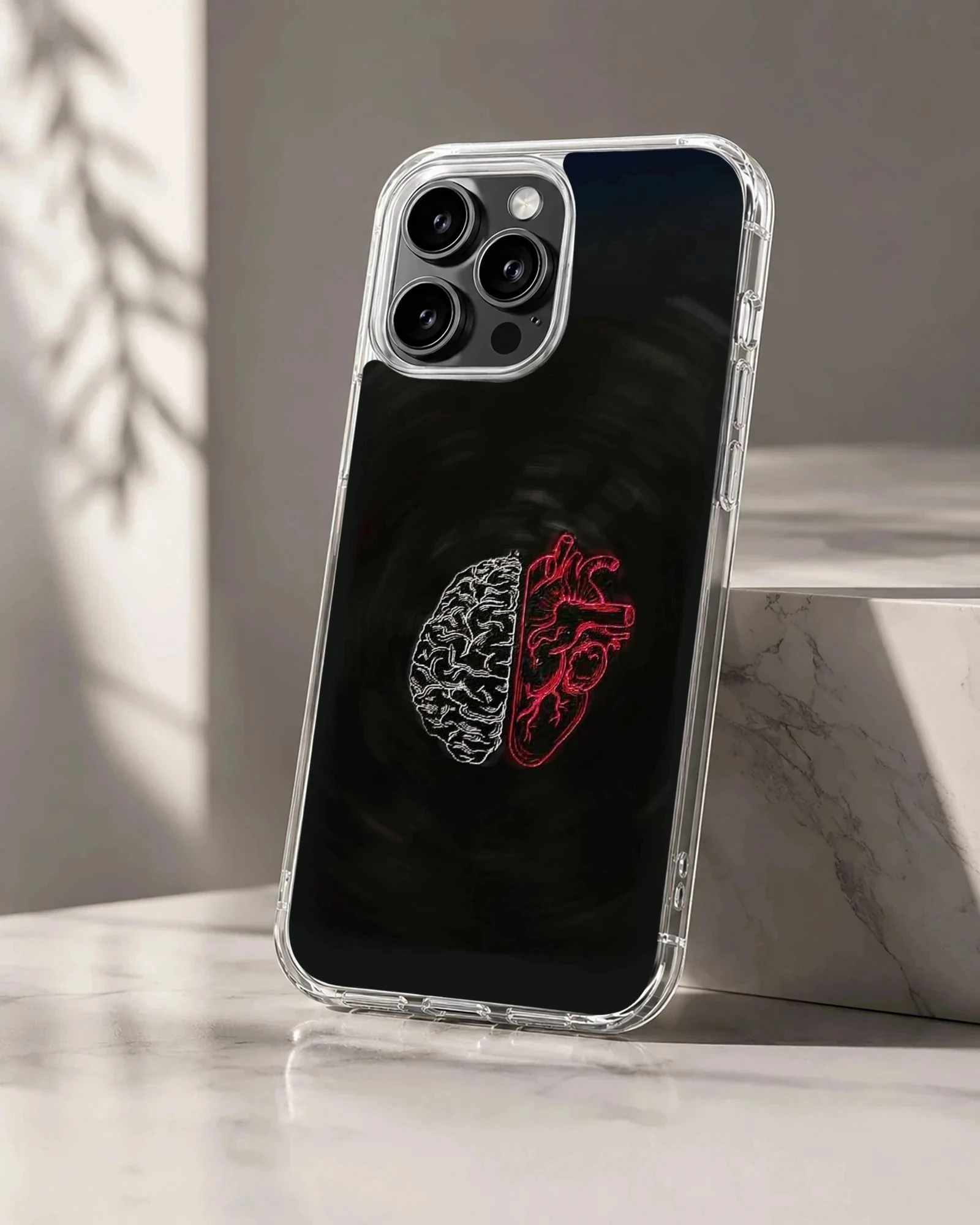 Brain and Heart digital illustration phone case