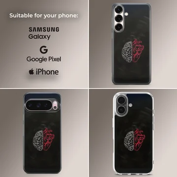 Brain and Heart digital illustration phone case — Collage
