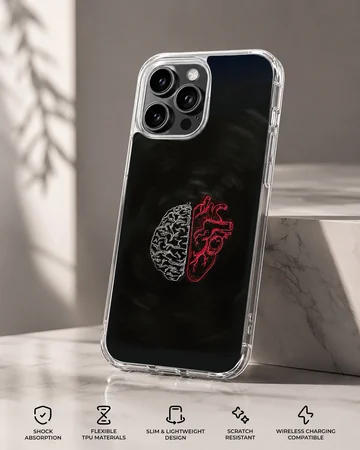 Brain and Heart digital illustration phone case — Specs