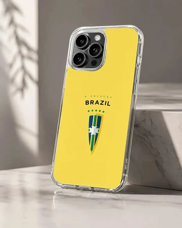 Brazil Flag design on a yellow phone case