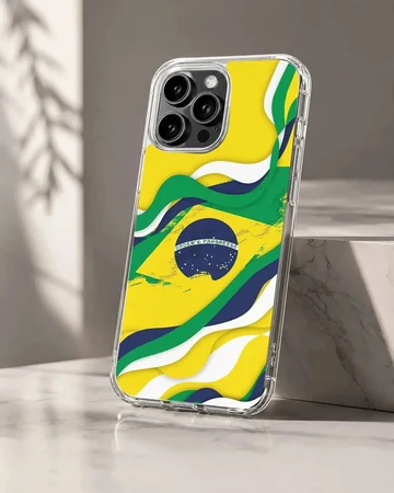 Abstract Brazil Flag design on phone case