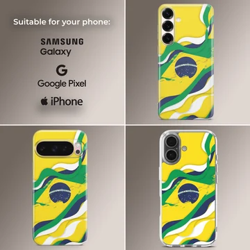 Abstract Brazil Flag design on phone case — Collage