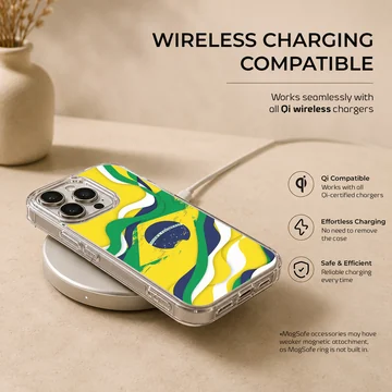 Abstract Brazil Flag design on phone case — Charging