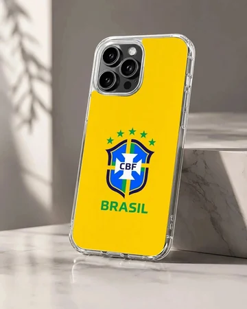 Brazil flag with vibrant crest on phone case