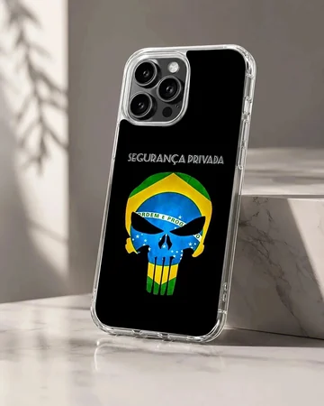 Brazil Flag with skull design on phone case