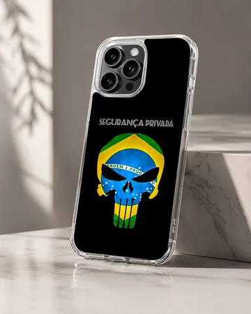 Brazil Flag with skull design on phone case — Hero