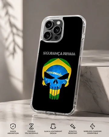 Brazil Flag with skull design on phone case — Specs
