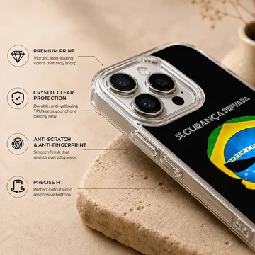Brazil Flag with skull design on phone case — Info