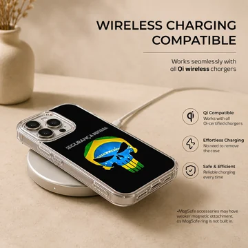 Brazil Flag with skull design on phone case — Charging