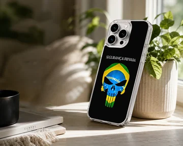Brazil Flag with skull design on phone case — Lifestyle