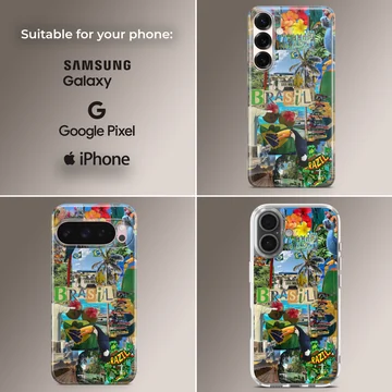 Collage of Brazil Flag elements on phone case — Collage