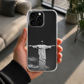 Brazil Flag phone case featuring an iconic symbol in black and white — Lifestyle