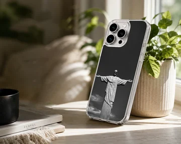 Brazil Flag phone case featuring an iconic symbol in black and white — Lifestyle