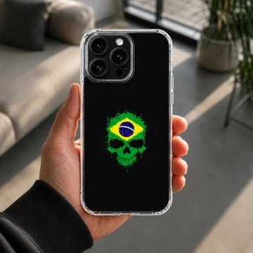 Abstract Brazil flag design on phone case — Lifestyle