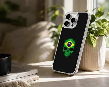 Abstract Brazil flag design on phone case — Lifestyle