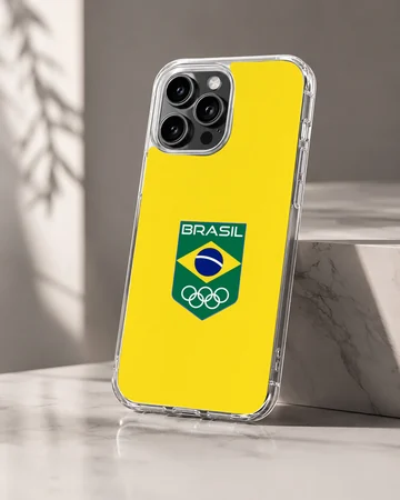 Brazil Flag design on a phone case with minimal typography. — Hero
