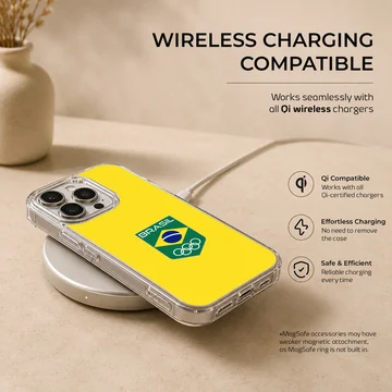 Brazil Flag design on a phone case with minimal typography. — Charging