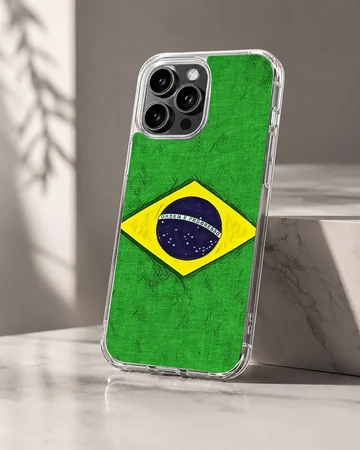 Phone case design featuring the Brazil flag — Hero