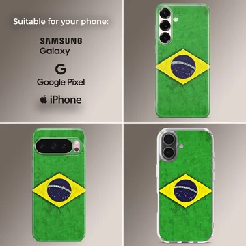 Phone case design featuring the Brazil flag — Collage