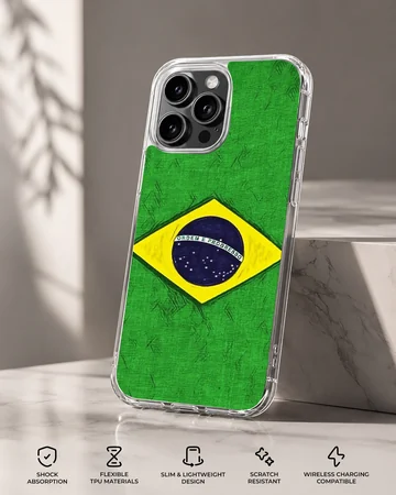 Phone case design featuring the Brazil flag — Specs