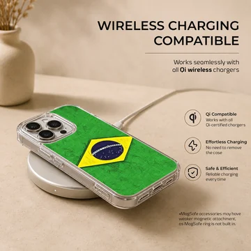 Phone case design featuring the Brazil flag — Charging