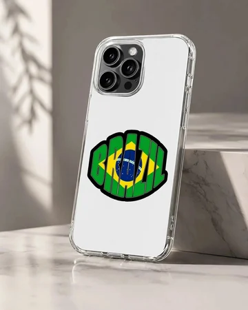 Brazil flag with bold typography phone case