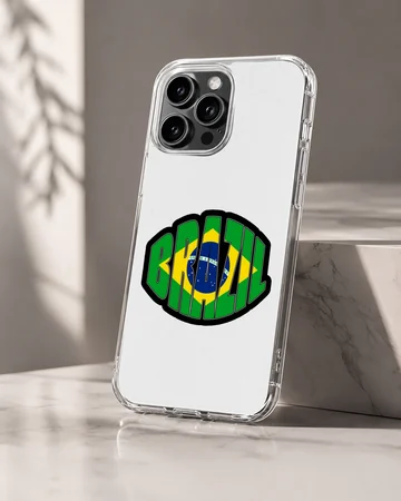 Brazil flag with bold typography phone case — Hero
