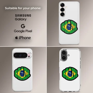 Brazil flag with bold typography phone case — Collage