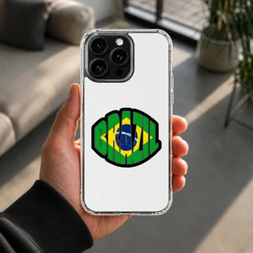 Brazil flag with bold typography phone case — Lifestyle