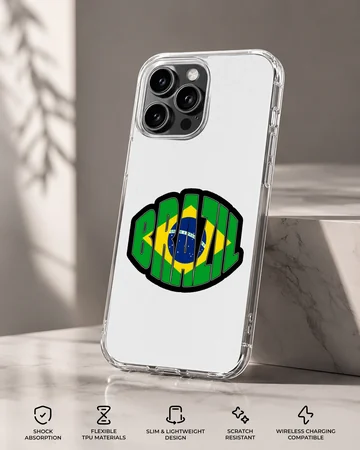 Brazil flag with bold typography phone case — Specs