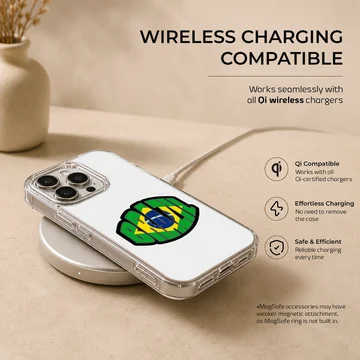 Brazil flag with bold typography phone case — Charging