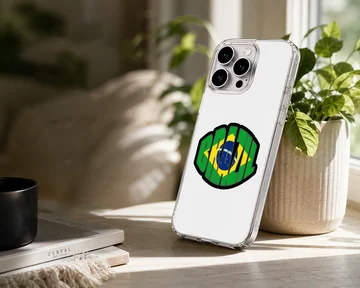 Brazil flag with bold typography phone case — Lifestyle