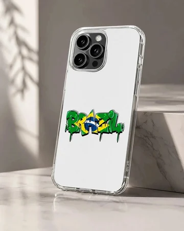 Brazil flag graffiti design on phone case