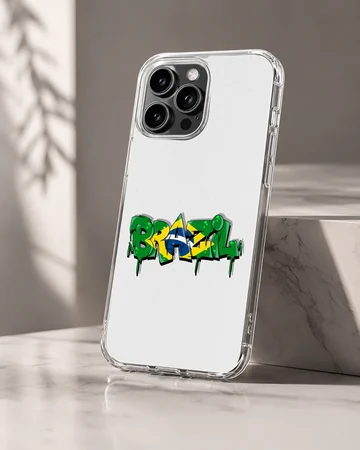 Brazil flag graffiti design on phone case — Hero