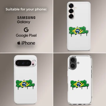 Brazil flag graffiti design on phone case — Collage