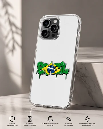 Brazil flag graffiti design on phone case — Specs