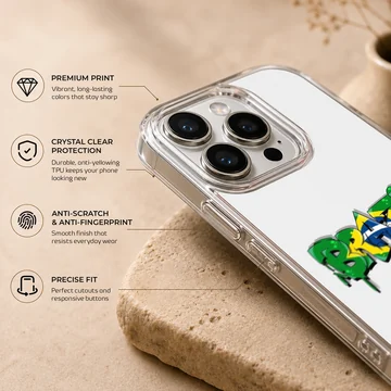 Brazil flag graffiti design on phone case — Info