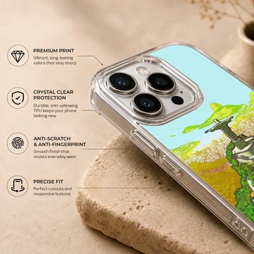 Brazil Flag phone case featuring Christ the Redeemer and landscape — Info